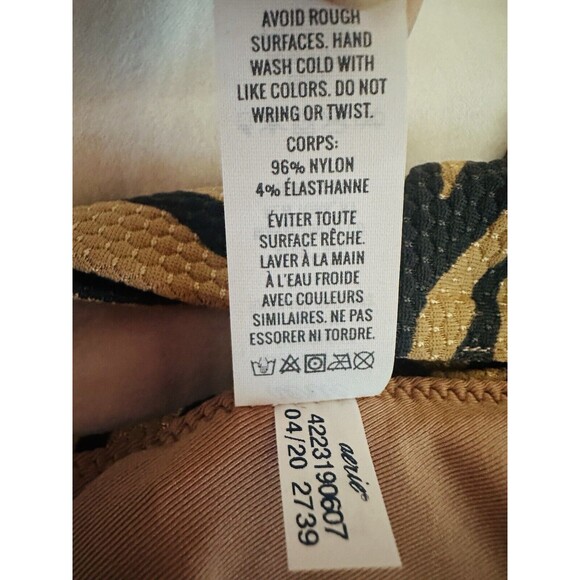 AERIE Black Brown Animal Print Triangle Bow Bikini Top‎ SMALL NWT - Picture 7 of 7